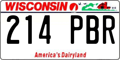 WI license plate 214PBR