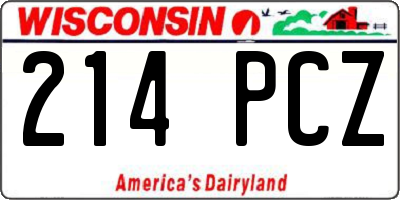 WI license plate 214PCZ