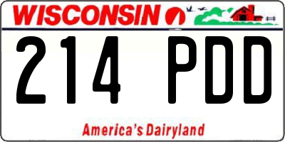 WI license plate 214PDD