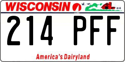 WI license plate 214PFF
