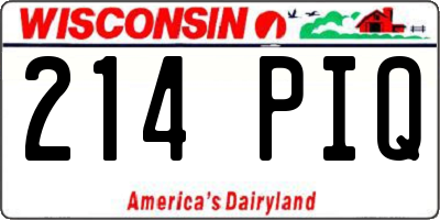 WI license plate 214PIQ