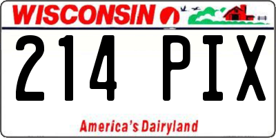 WI license plate 214PIX