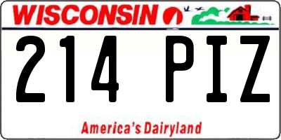 WI license plate 214PIZ