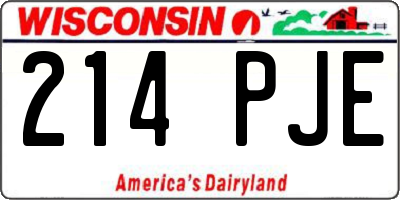 WI license plate 214PJE
