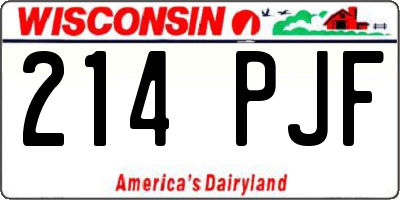 WI license plate 214PJF