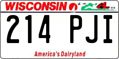 WI license plate 214PJI