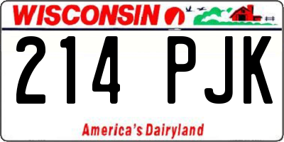 WI license plate 214PJK