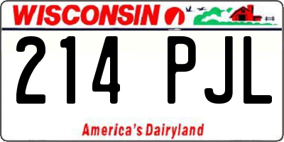 WI license plate 214PJL