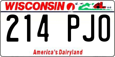 WI license plate 214PJO