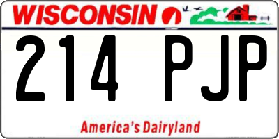 WI license plate 214PJP