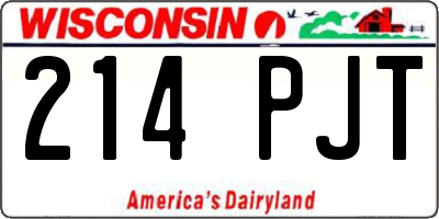 WI license plate 214PJT