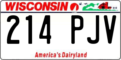 WI license plate 214PJV