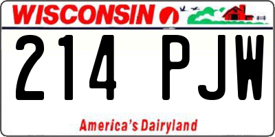 WI license plate 214PJW