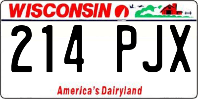 WI license plate 214PJX