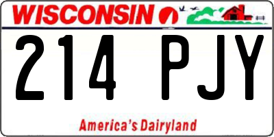 WI license plate 214PJY