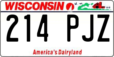 WI license plate 214PJZ