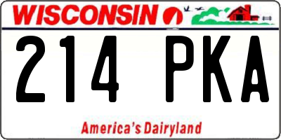 WI license plate 214PKA