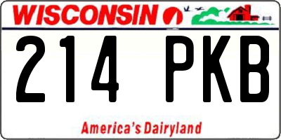 WI license plate 214PKB