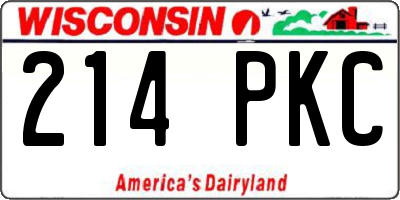 WI license plate 214PKC