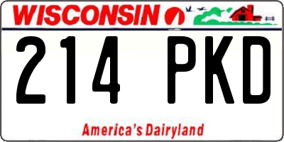 WI license plate 214PKD