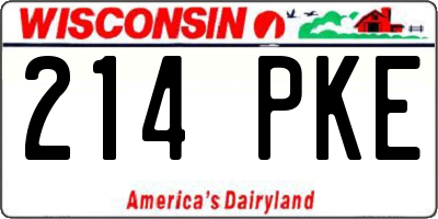 WI license plate 214PKE
