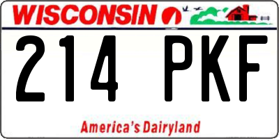 WI license plate 214PKF