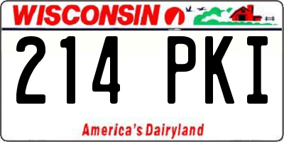 WI license plate 214PKI