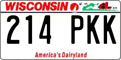 WI license plate 214PKK