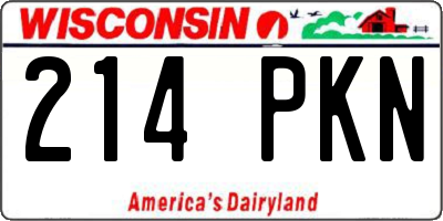 WI license plate 214PKN