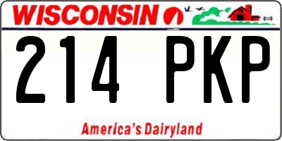 WI license plate 214PKP