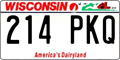 WI license plate 214PKQ