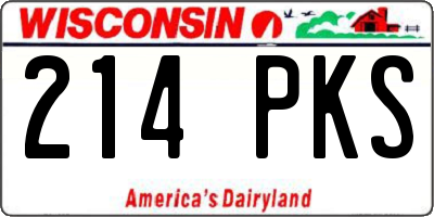 WI license plate 214PKS