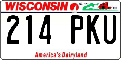 WI license plate 214PKU
