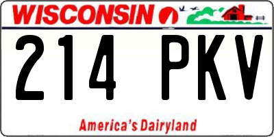 WI license plate 214PKV