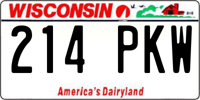 WI license plate 214PKW