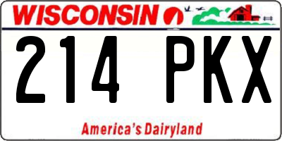 WI license plate 214PKX