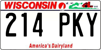 WI license plate 214PKY
