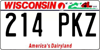 WI license plate 214PKZ