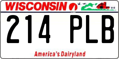WI license plate 214PLB