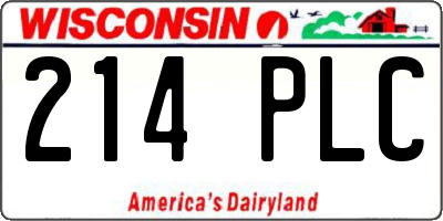 WI license plate 214PLC