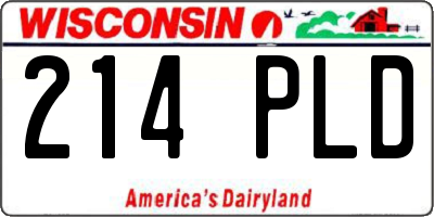 WI license plate 214PLD