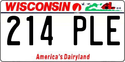 WI license plate 214PLE