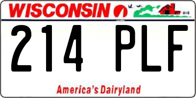 WI license plate 214PLF