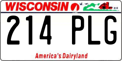 WI license plate 214PLG