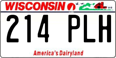 WI license plate 214PLH