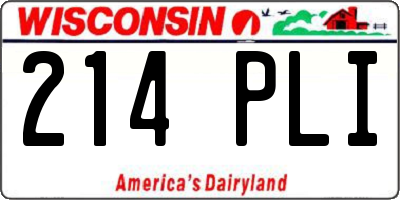 WI license plate 214PLI