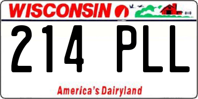 WI license plate 214PLL
