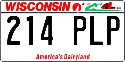 WI license plate 214PLP