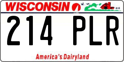 WI license plate 214PLR