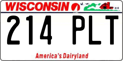 WI license plate 214PLT